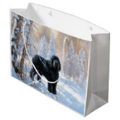 Grand Sac Cadeau Black Russian Terrier Laisser neiger Noël (Dos Angle)