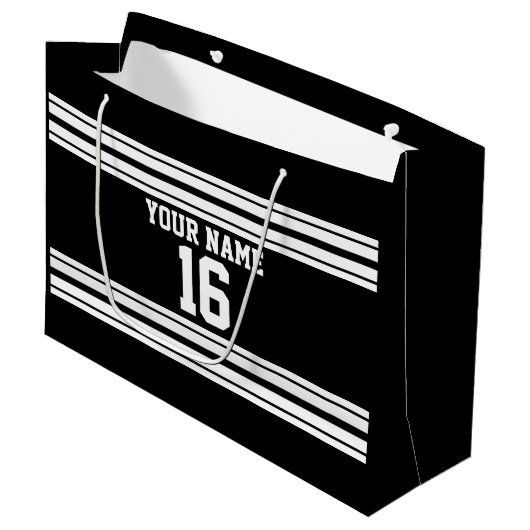 Grand Sac Cadeau Black White Team (Devant Angle)