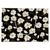 Grand Sac Cadeau Blanc et floral noir or (Dos)