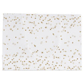 Grand Sac Cadeau Blanc Glam Gold Sparkle Confetti Anniversaire (Dos)