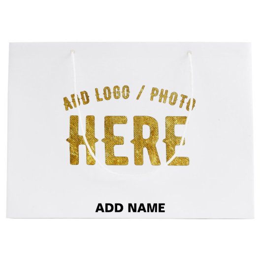 GRAND SAC CADEAU BLANC PERSONNALISABLE MODERNE ET DE STYLE, MARQUE (Devant)