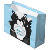 Grand Sac Cadeau Bleu Baby shower (Devant Angle)