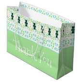 Grand Sac Cadeau Bleu clair et vert (Devant Angle)