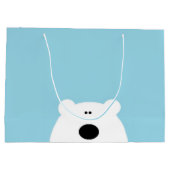 Grand Sac Cadeau Bleu de l'ours polaire (Dos)