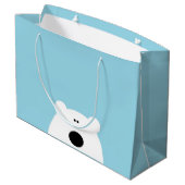 Grand Sac Cadeau Bleu de l'ours polaire (Dos Angle)