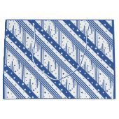 Grand Sac Cadeau Bleu et blanc abstrait (Devant)