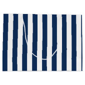 Grand Sac Cadeau Bleu et blanc de la marine marine (Dos)