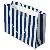 Grand Sac Cadeau Bleu et blanc de la marine marine (Dos Angle)