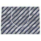 Grand Sac Cadeau Bleu et gris brillant (Devant)