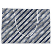 Grand Sac Cadeau Bleu et gris brillant (Dos)