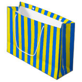 Grand Sac Cadeau Bleu et jaune (Devant Angle)