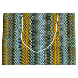 Grand Sac Cadeau Bleu et or