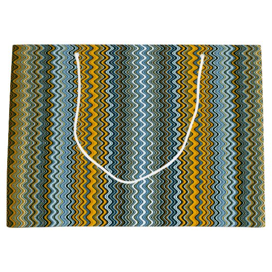 Grand Sac Cadeau Bleu et or (Devant)