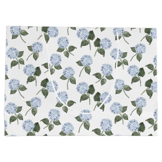 Grand Sac Cadeau Bleu Hydrangée en fleur (Dos)