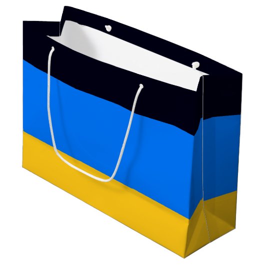 Grand Sac Cadeau Bleu jaune (Devant Angle)