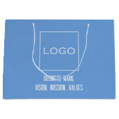 Grand Sac Cadeau Bleu logo d'entreprise, marque d'entreprise (Devant)