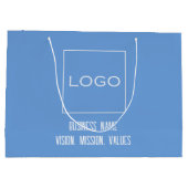 Grand Sac Cadeau Bleu logo d'entreprise, marque d'entreprise (Dos)
