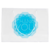 Grand Sac Cadeau Bleu, moderne, simple, élégant design Merci (Dos)