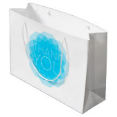 Grand Sac Cadeau Bleu, moderne, simple, élégant design Merci (Dos Angle)