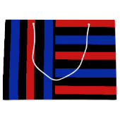 Grand Sac Cadeau Bleu, noir et rouge (Devant)