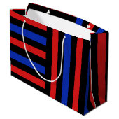 Grand Sac Cadeau Bleu, noir et rouge (Dos Angle)