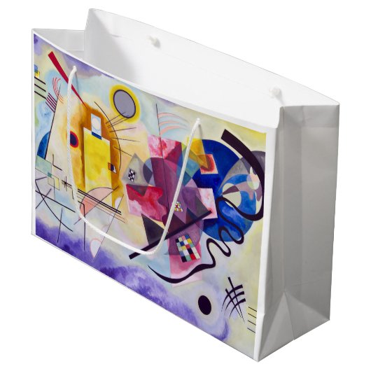 Grand Sac Cadeau Bleu rouge jaune, Kandinsky astucieux (Devant Angle)