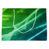 Grand Sac Cadeau Bleu vert rayures modernes rayures de couleur (Devant)