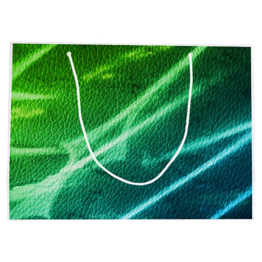 Grand Sac Cadeau Bleu vert rayures modernes rayures de couleur (Dos)