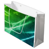 Grand Sac Cadeau Bleu vert rayures modernes rayures de couleur (Devant Angle)