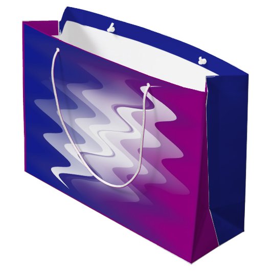 Grand Sac Cadeau Bleu violet blanc (Dos Angle)