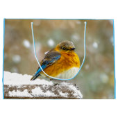 Grand Sac Cadeau Bleuet de l'Est en neige - Photo originale (Dos)