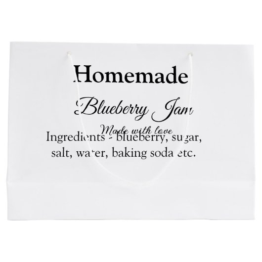 Grand Sac Cadeau Bleuet maison et confiture faite avec amour ajoute (Dos)
