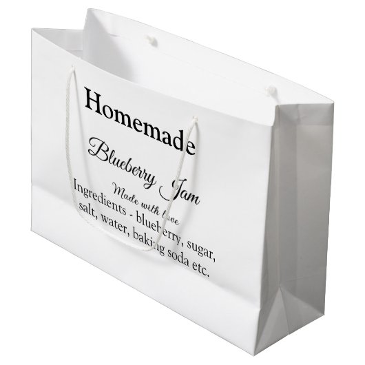 Grand Sac Cadeau Bleuet maison et confiture faite avec amour ajoute (Devant Angle)