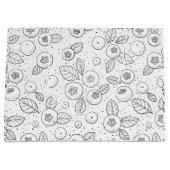 Grand Sac Cadeau Bleuets en noir et blanc (Devant)