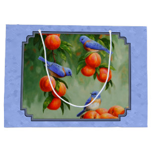 Grand Sac Cadeau Bleus et pêches bleu