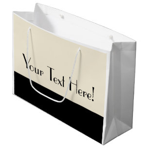 Grand Sac Cadeau Bloc blanc personnalisable de couleur de noir et
