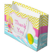 Grand Sac Cadeau Blonde Coiffure fille Pool Party Bash Merci (Devant Angle)
