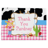 Grand Sac Cadeau Blonde Cowgirl Merci occidental (Dos)