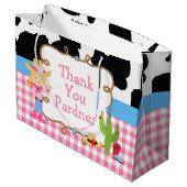 Grand Sac Cadeau Blonde Cowgirl Merci occidental (Dos Angle)