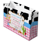 Grand Sac Cadeau Blonde Cowgirl Merci occidental (Devant Angle)