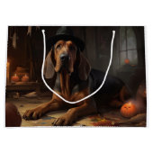 Grand Sac Cadeau Bloodhound Citrouilles Halloween effrayant (Devant)