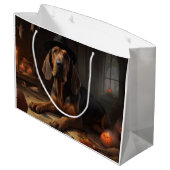 Grand Sac Cadeau Bloodhound Citrouilles Halloween effrayant (Dos Angle)