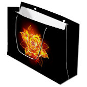 Grand Sac Cadeau Blooming Fire Rose (Devant Angle)