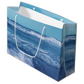 Grand Sac Cadeau Blue Atlantic Ocean Waves Nuages Sky Photographie (Devant Angle)