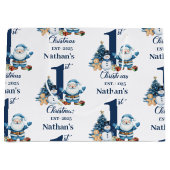 Grand Sac Cadeau Blue Boy First Christmas  (Devant)