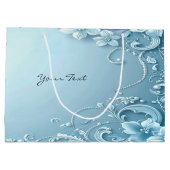 Grand Sac Cadeau Blue Decorative Floral Gift Bag (Dos)