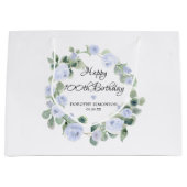 Grand Sac Cadeau Blue Floral Eucalyptus Wreath 100e anniversaire (Devant)