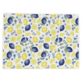 Grand Sac Cadeau Blue French Country Lemon Pattern (Dos)