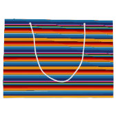 Grand Sac Cadeau Blue Gold Red Sarape mexicaine (Dos)