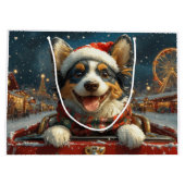 Grand Sac Cadeau Blue Heeler Dog Roller Dessous de verre Noël (Dos)